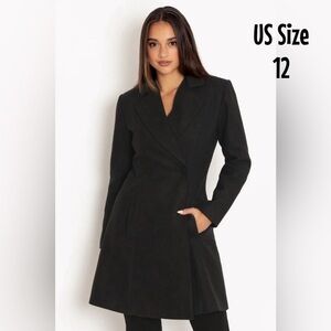 BLACKMILK Warm to the Bone COAT! Wool Blend Black Neutral Classic Unisex Gothic